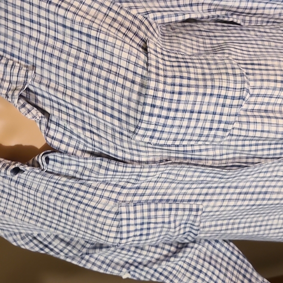 Cloth & Stone Blue & White Plaid Button up - Picture 4 of 8